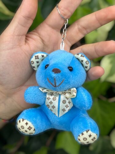 10 cm Yıldız Desenli Pelüş Ayıcık Anahtarlık Mavi Renk 12'li Paket - 2