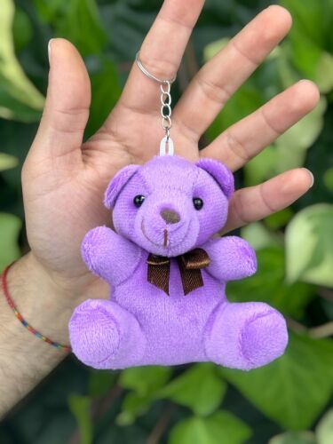 10 cm Pelüş Ayıcık Anahtarlık Mor Renk 12'li Paket - 2