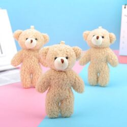 11cm Kıvırcık Tüylü Krem Ayı 12'li Paket - 1